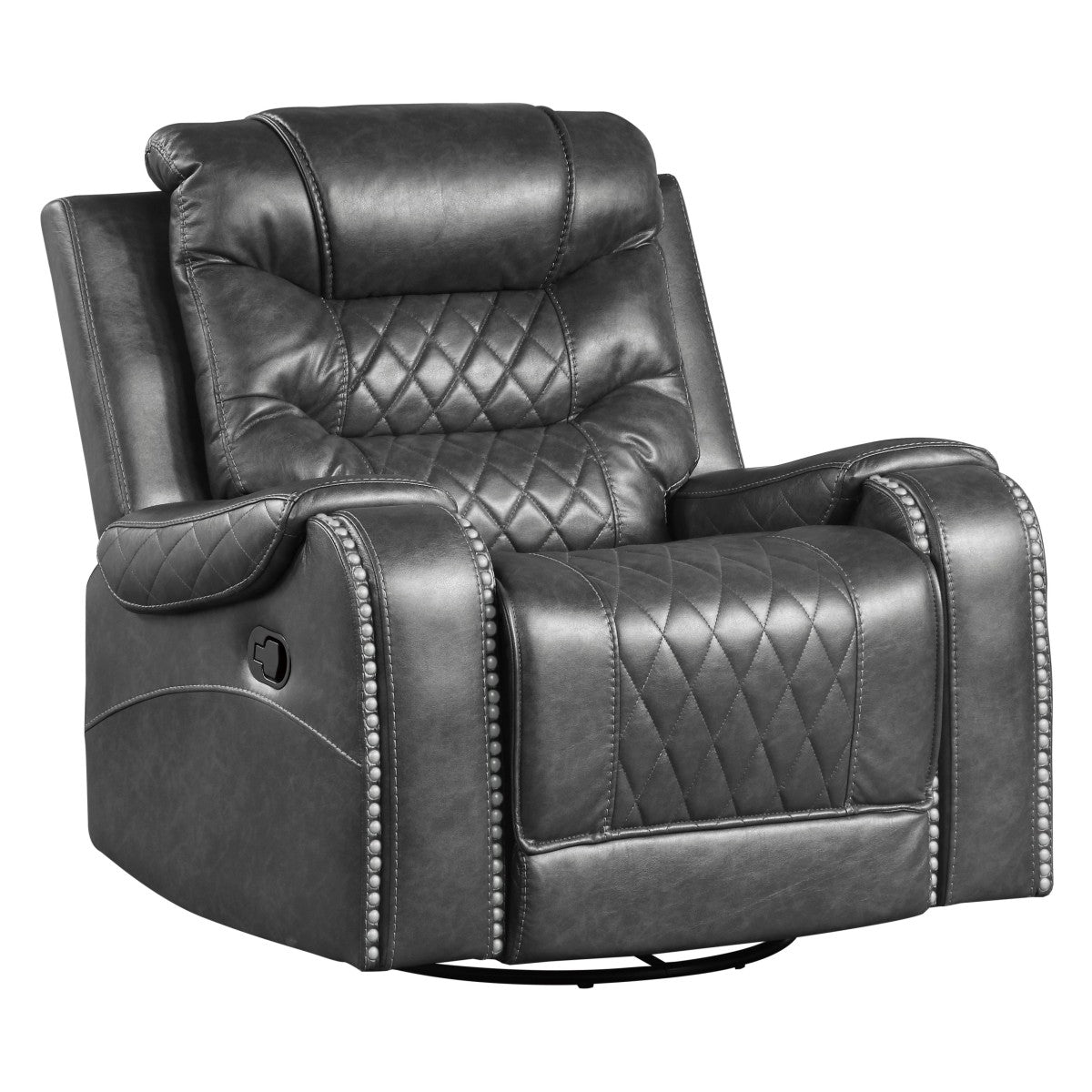 Putnam Gray Swivel Reclining Chair - 9405GY-1 - Bien Home Furniture & Electronics