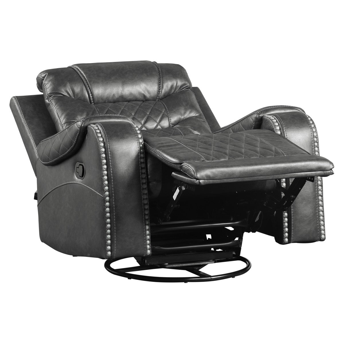 Putnam Gray Swivel Reclining Chair - 9405GY-1 - Bien Home Furniture & Electronics