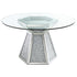 Quinn Mirror Hexagon Pedestal Glass Top Dining Table - 115561 - Bien Home Furniture & Electronics