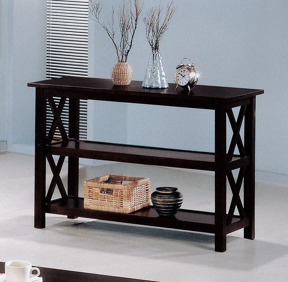 Rachelle Sofa Table with 2-Shelf Deep Merlot - 5910 - Bien Home Furniture &amp; Electronics