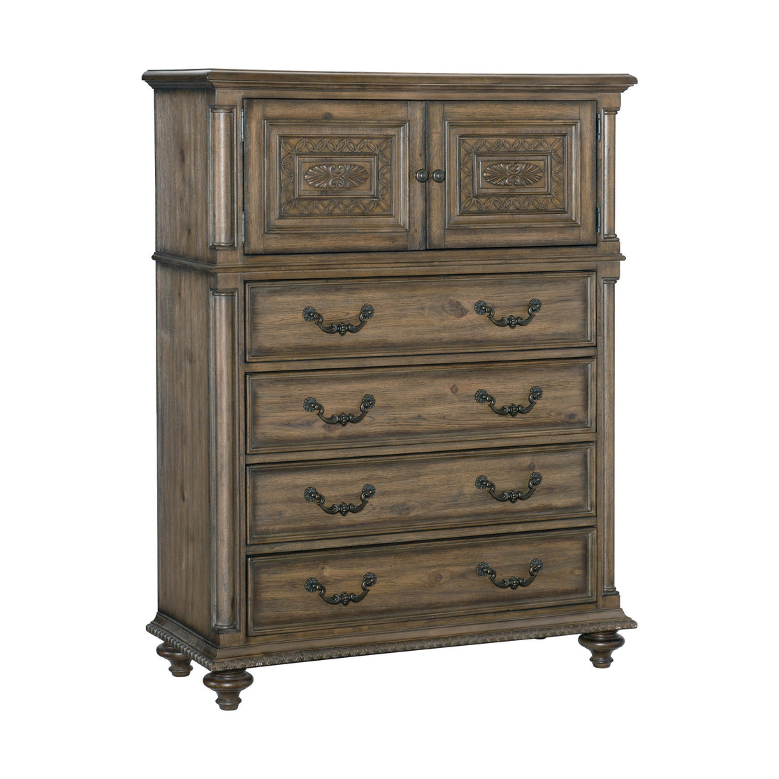 Rachelle Weathered Pecan Chest - 1693-9 - Bien Home Furniture &amp; Electronics
