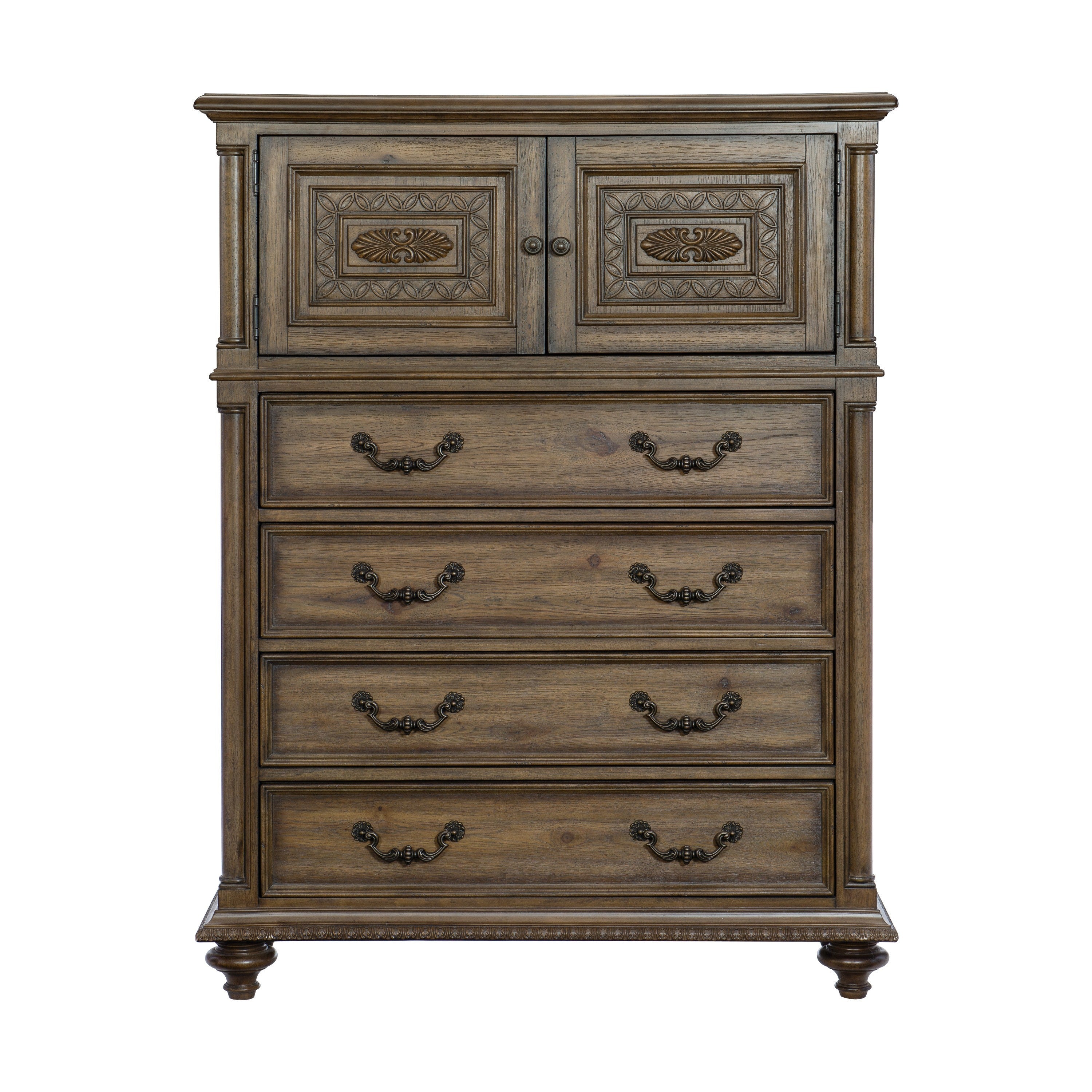 Rachelle Weathered Pecan Chest - 1693-9 - Bien Home Furniture & Electronics