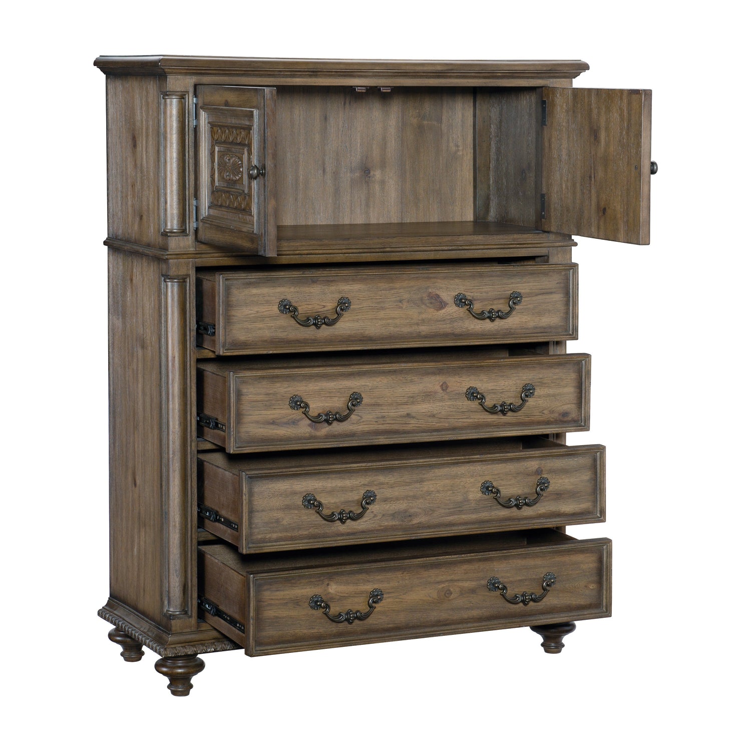 Rachelle Weathered Pecan Chest - 1693-9 - Bien Home Furniture & Electronics