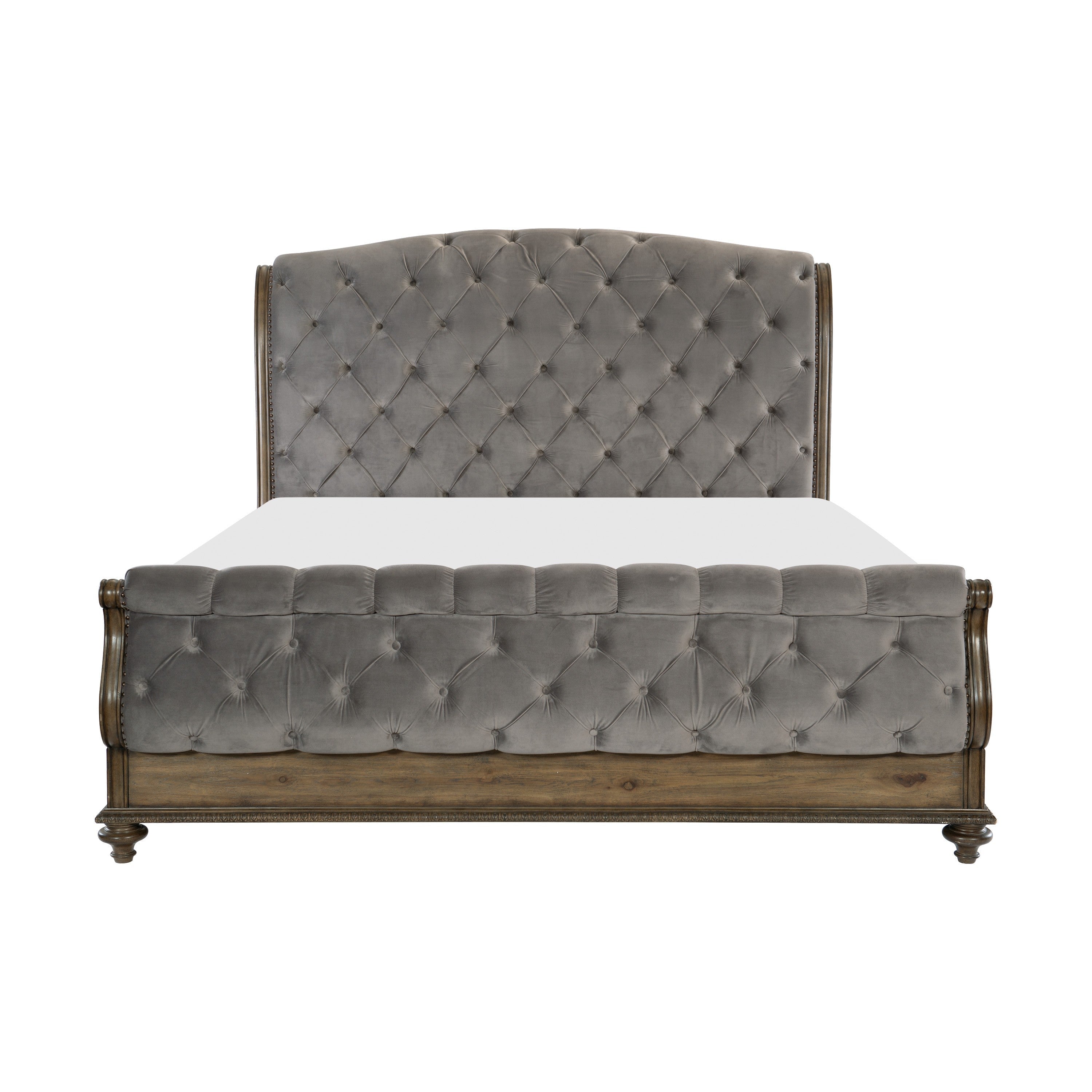 Rachelle Weathered Pecan King Bed - SET | 1693K-1 | 1693K-2 | 1693-3 - Bien Home Furniture & Electronics