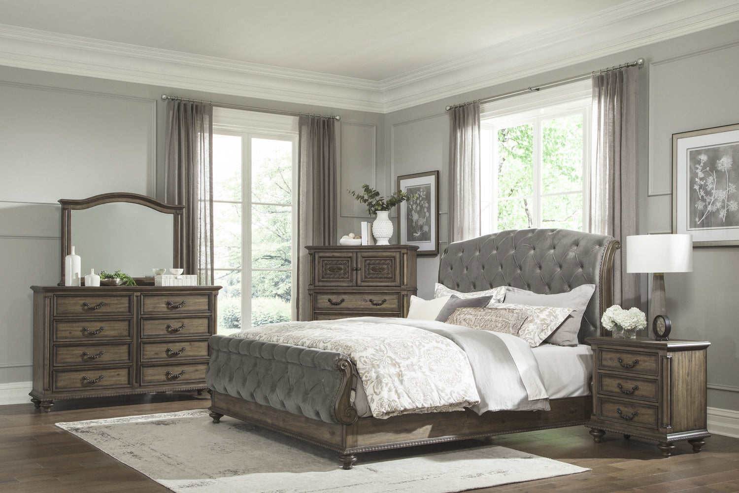 Rachelle Weathered Pecan Mirror (Mirror Only) - 1693-6 - Bien Home Furniture & Electronics