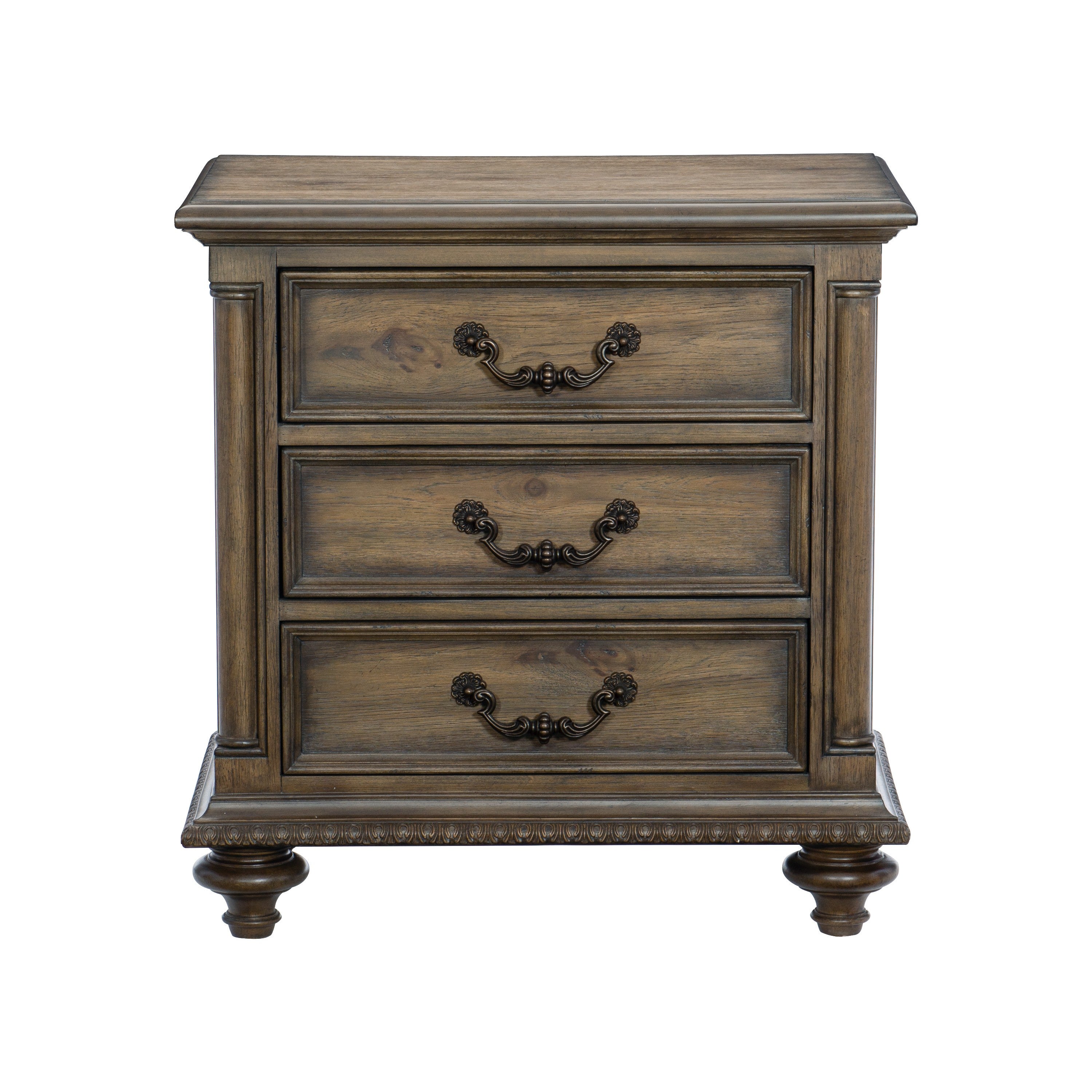 Rachelle Weathered Pecan Nightstand - 1693-4 - Bien Home Furniture & Electronics