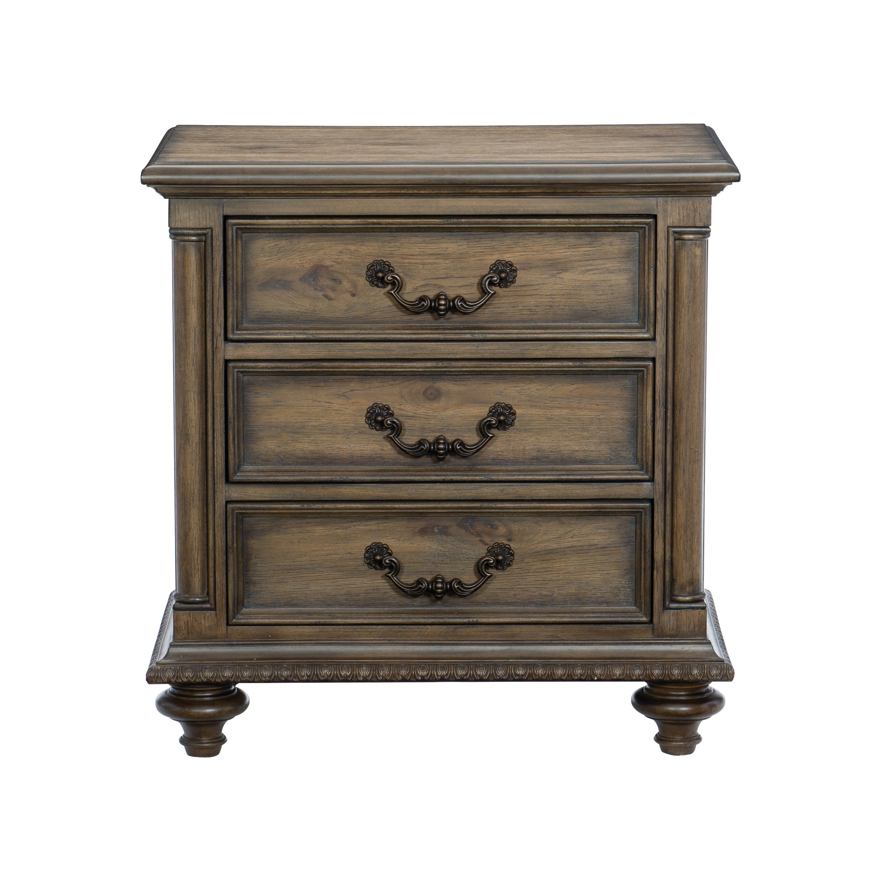 Rachelle Weathered Pecan Nightstand - 1693-4 - Bien Home Furniture &amp; Electronics