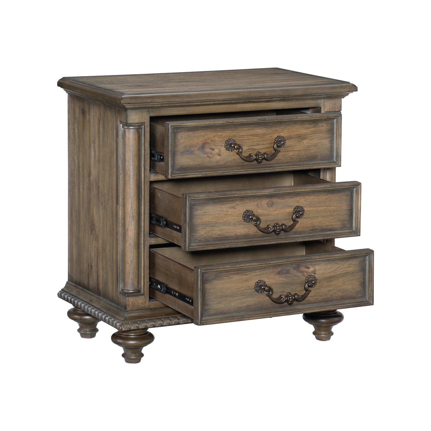 Rachelle Weathered Pecan Nightstand - 1693-4 - Bien Home Furniture & Electronics