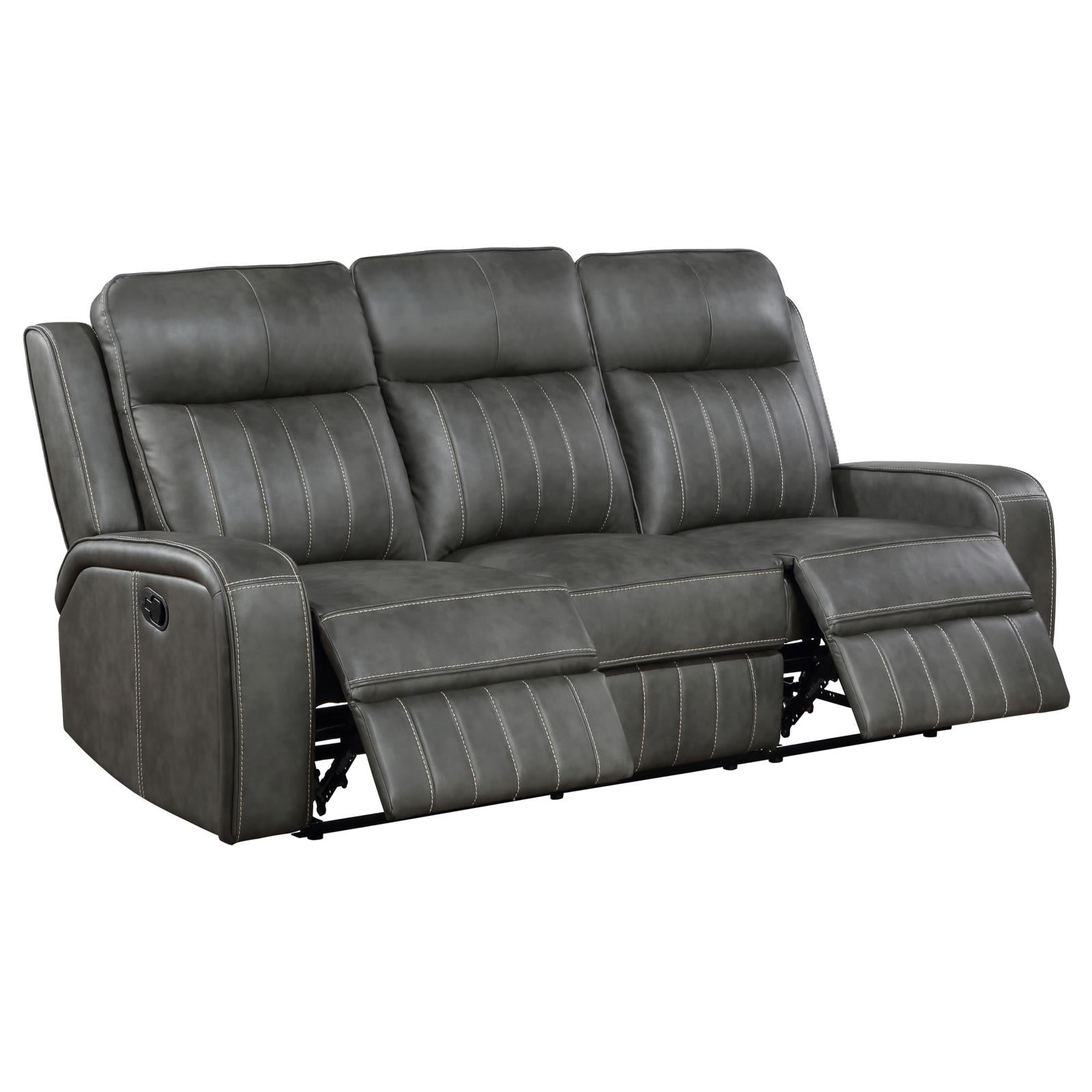 Raelynn 3-piece Upholstered Motion Reclining Sofa Set Grey - 603191-S3 - Bien Home Furniture & Electronics