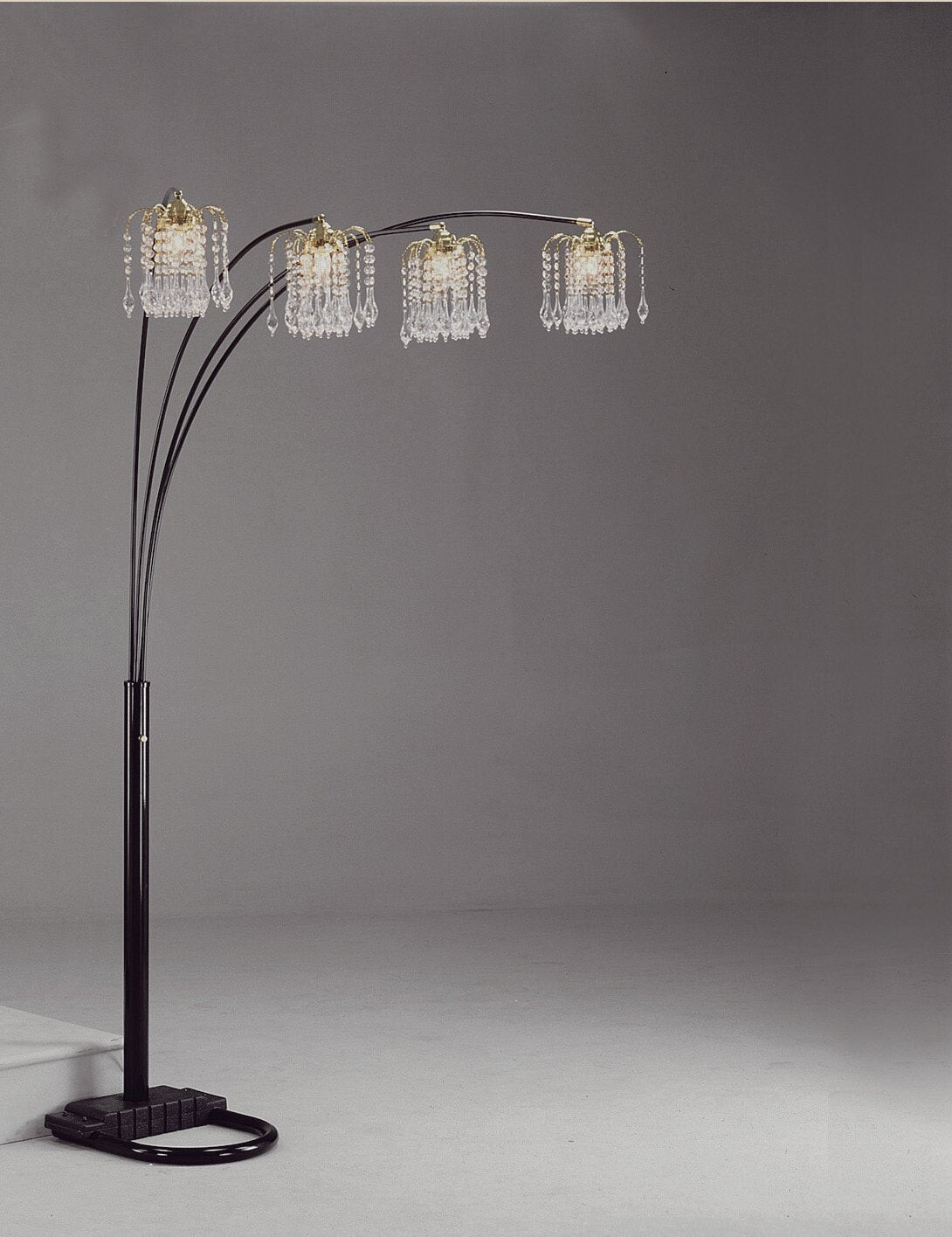 Rain Drop Arc Black 84" Floor Lamp - 4893BK - Bien Home Furniture & Electronics