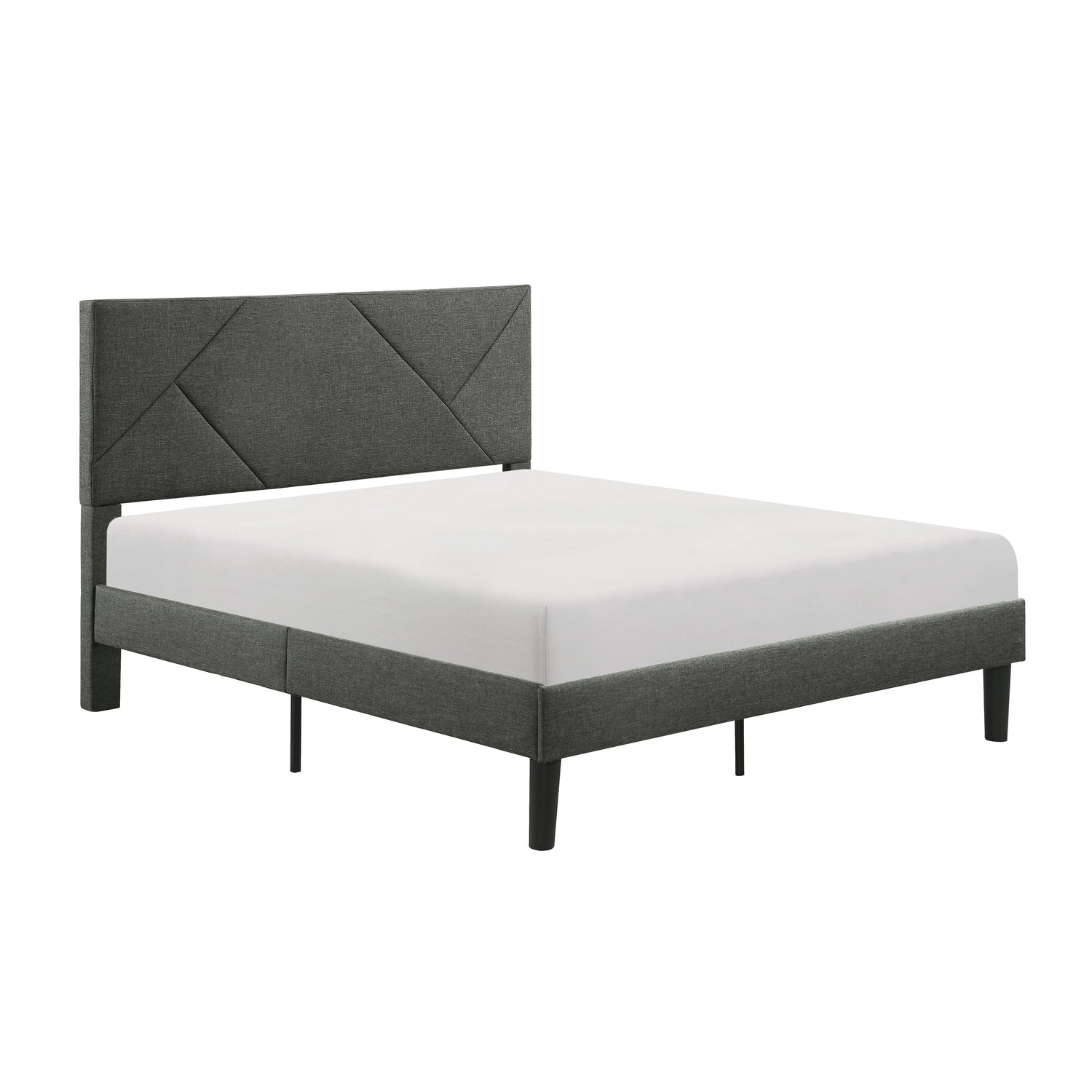 Raina Gray Queen Platform Bed - 1610GY-1 - Bien Home Furniture &amp; Electronics