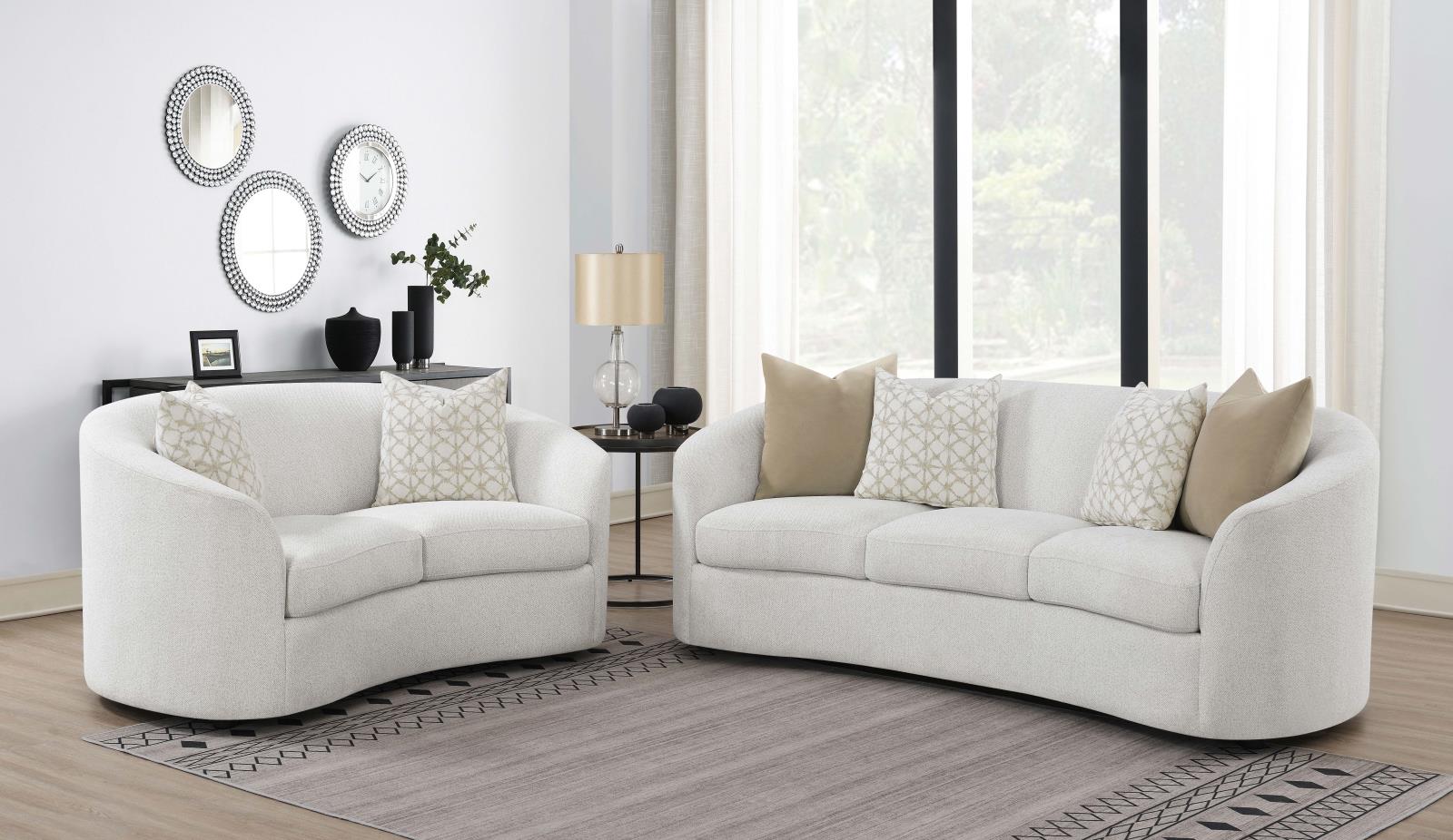 Rainn 2-Piece Upholstered Tight Back Living Room Set Latte - 509171-S2 - Bien Home Furniture & Electronics