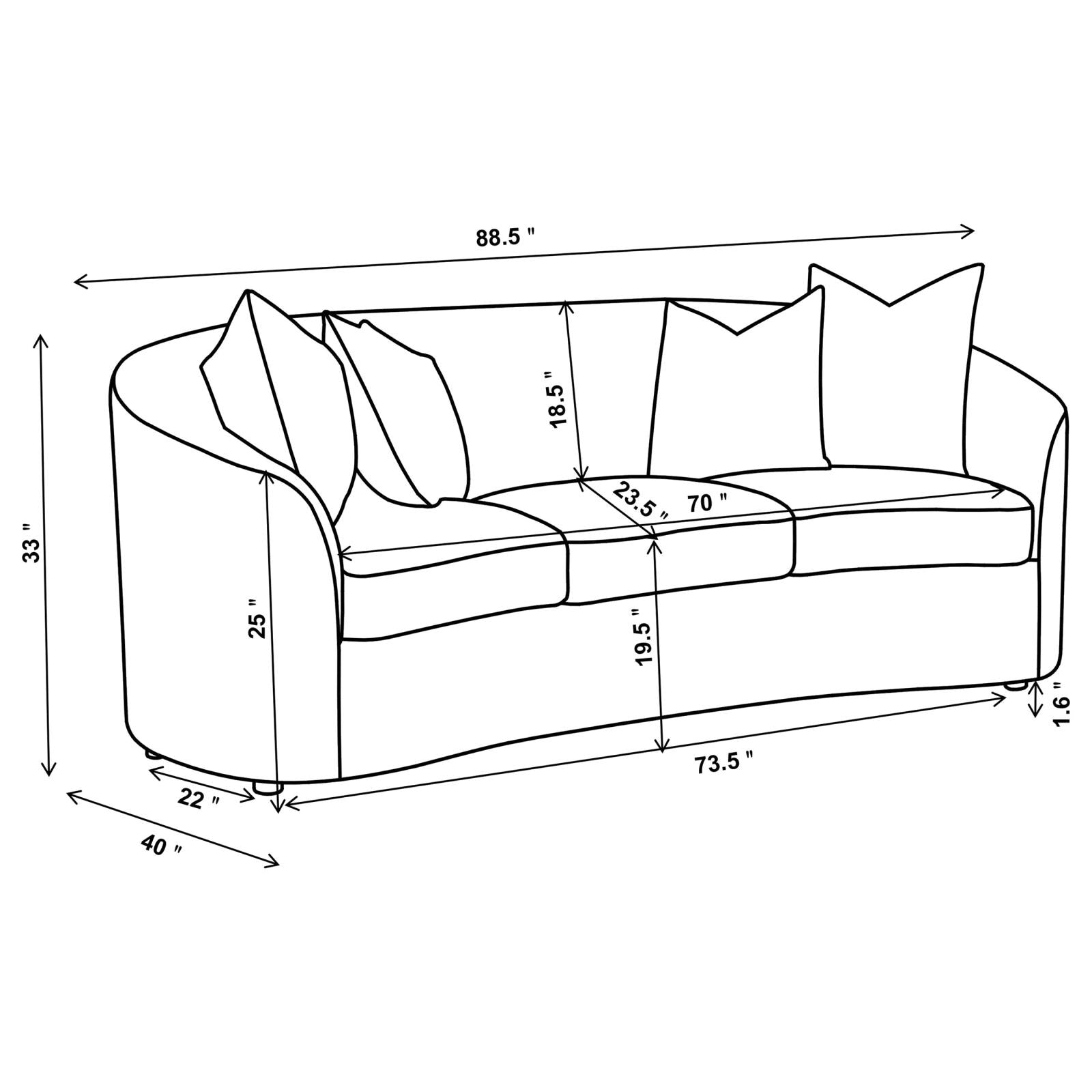Rainn 3-Piece Upholstered Tight Back Living Room Set Latte - 509171-S3 - Bien Home Furniture & Electronics