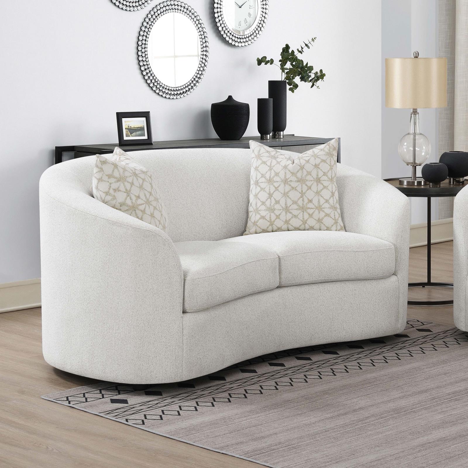 Rainn Upholstered Tight Back Loveseat Latte - 509172 - Bien Home Furniture &amp; Electronics