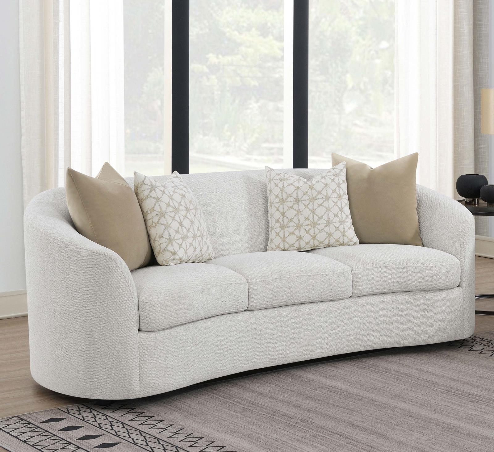 Rainn Upholstered Tight Back Sofa Latte - 509171 - Bien Home Furniture & Electronics