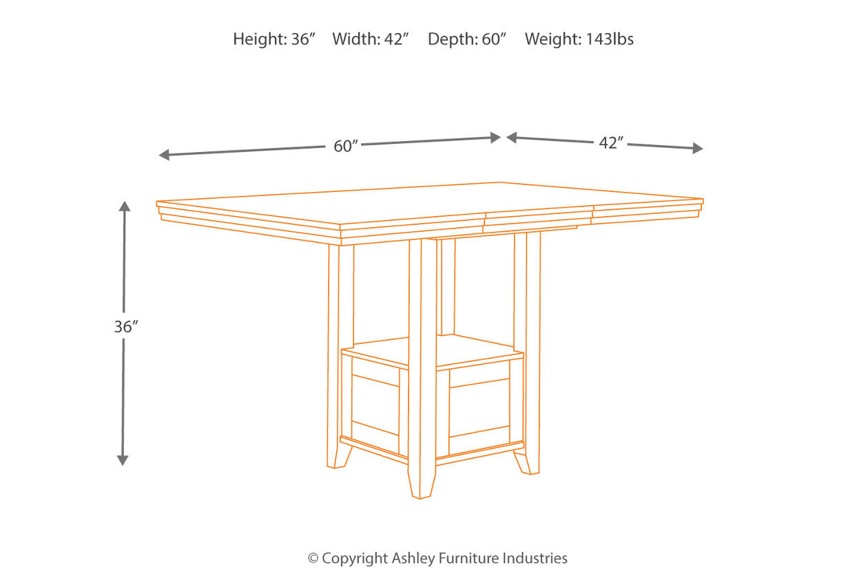 Ralene Medium Brown Counter Height Dining Extension Table - D594-42 - Bien Home Furniture & Electronics