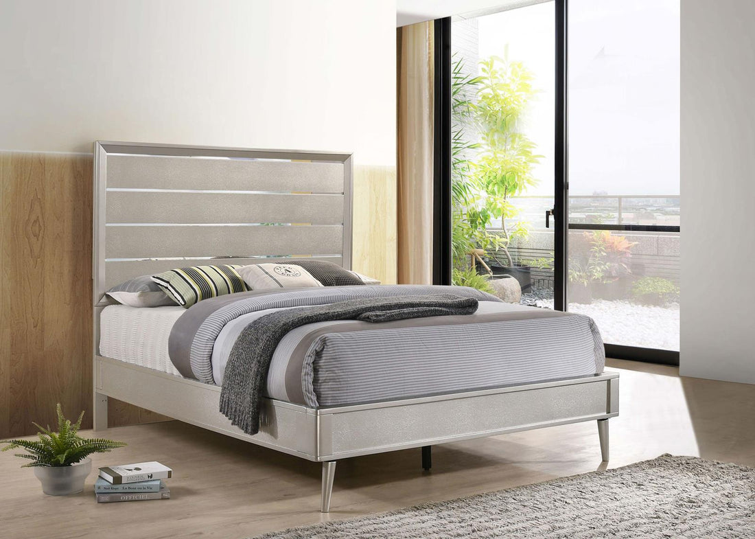 Ramon Queen Panel Bed Metallic Sterling - 222701Q - Bien Home Furniture &amp; Electronics