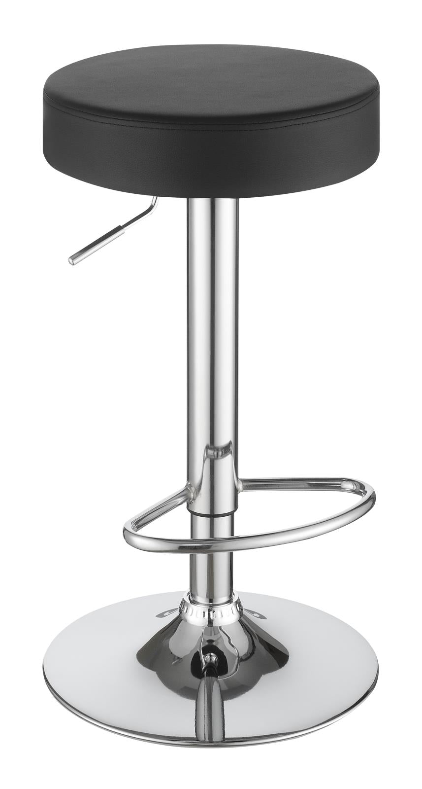 Ramses Chrome/Black 29" Adjustable Bar Stool - 102558 - Bien Home Furniture & Electronics