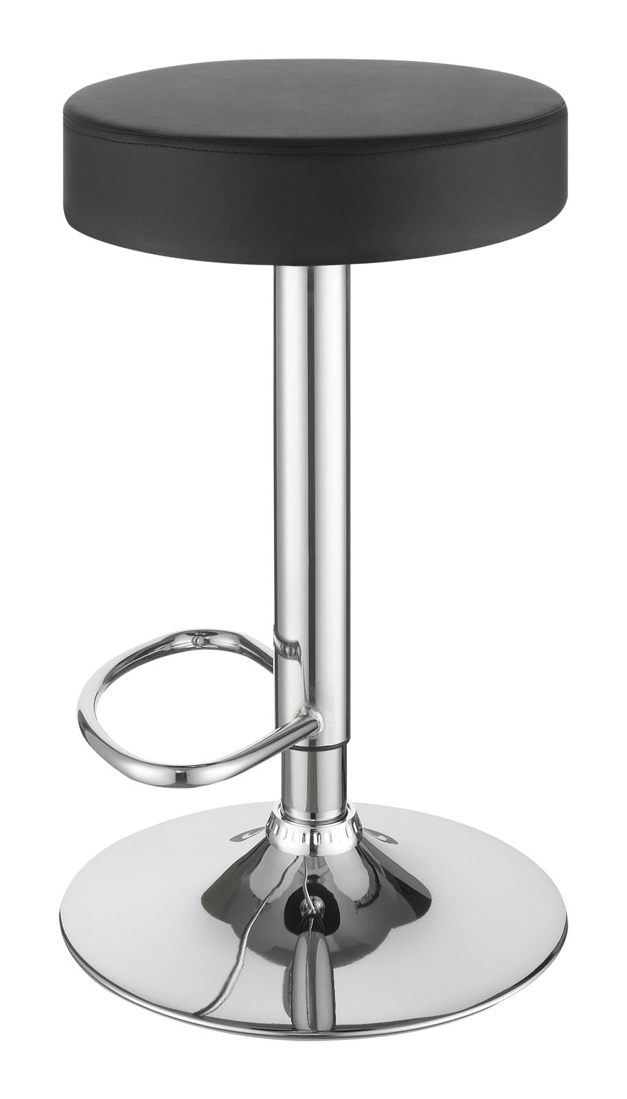 Ramses Chrome/Black 29" Adjustable Bar Stool - 102558 - Bien Home Furniture & Electronics
