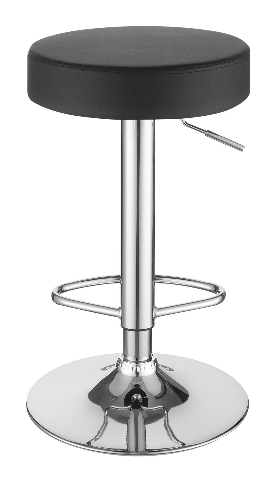 Ramses Chrome/Black 29" Adjustable Bar Stool - 102558 - Bien Home Furniture & Electronics