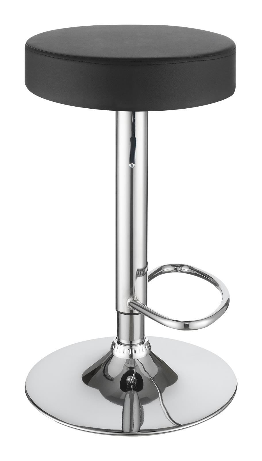 Ramses Chrome/Black 29" Adjustable Bar Stool - 102558 - Bien Home Furniture & Electronics