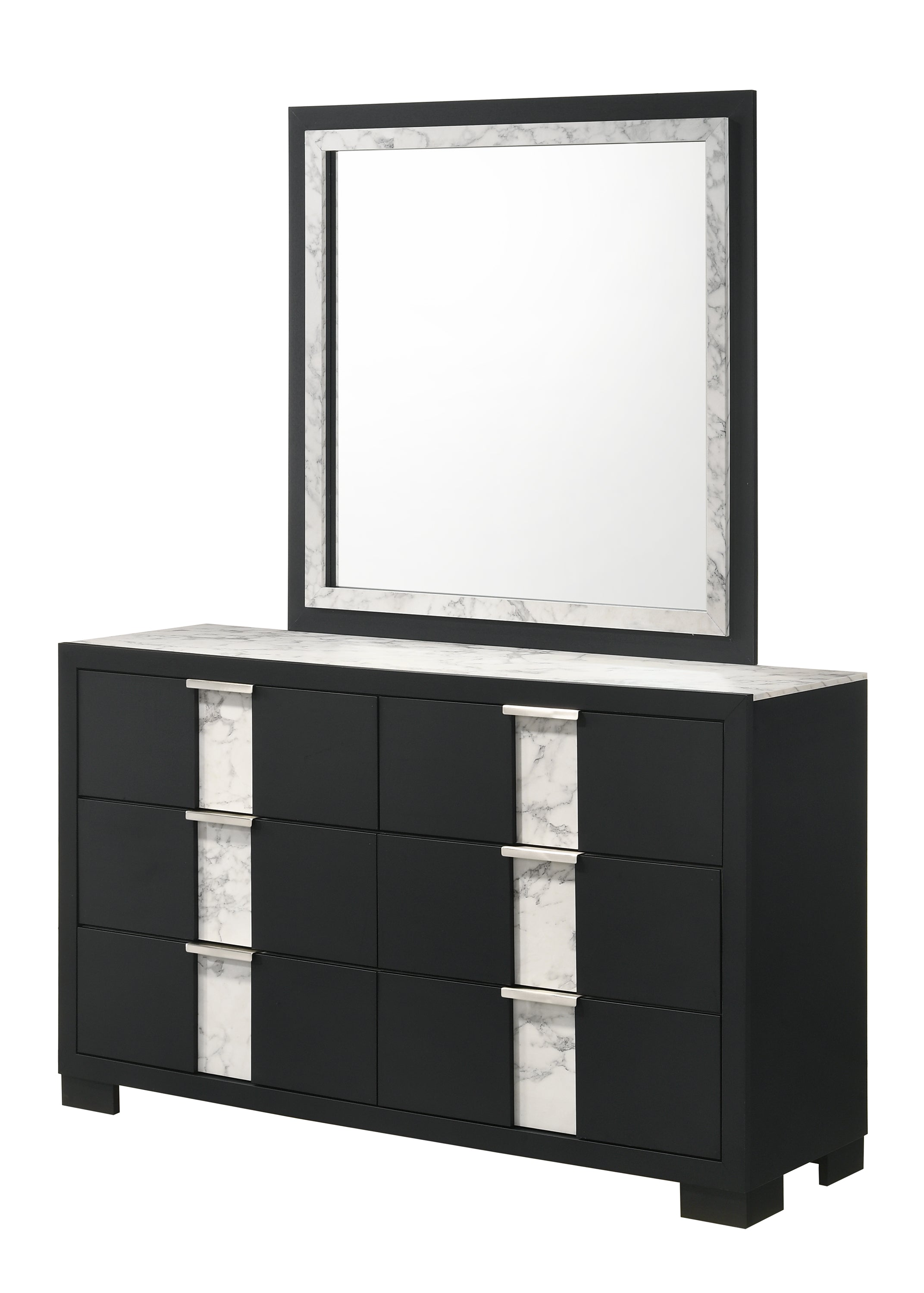 Rangley Black LED Panel Bedroom Set - SET | B6835-Q-HB | B6835-Q-FB | B6835-KQ-RAIL | B6835-2 | B6835-4 - Bien Home Furniture & Electronics
