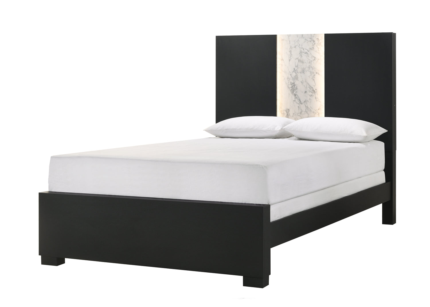 Rangley Black Queen LED Panel Bed - SET | B6835-Q-HB | B6835-Q-FB | B6835-KQ-RAIL | - Bien Home Furniture &amp; Electronics