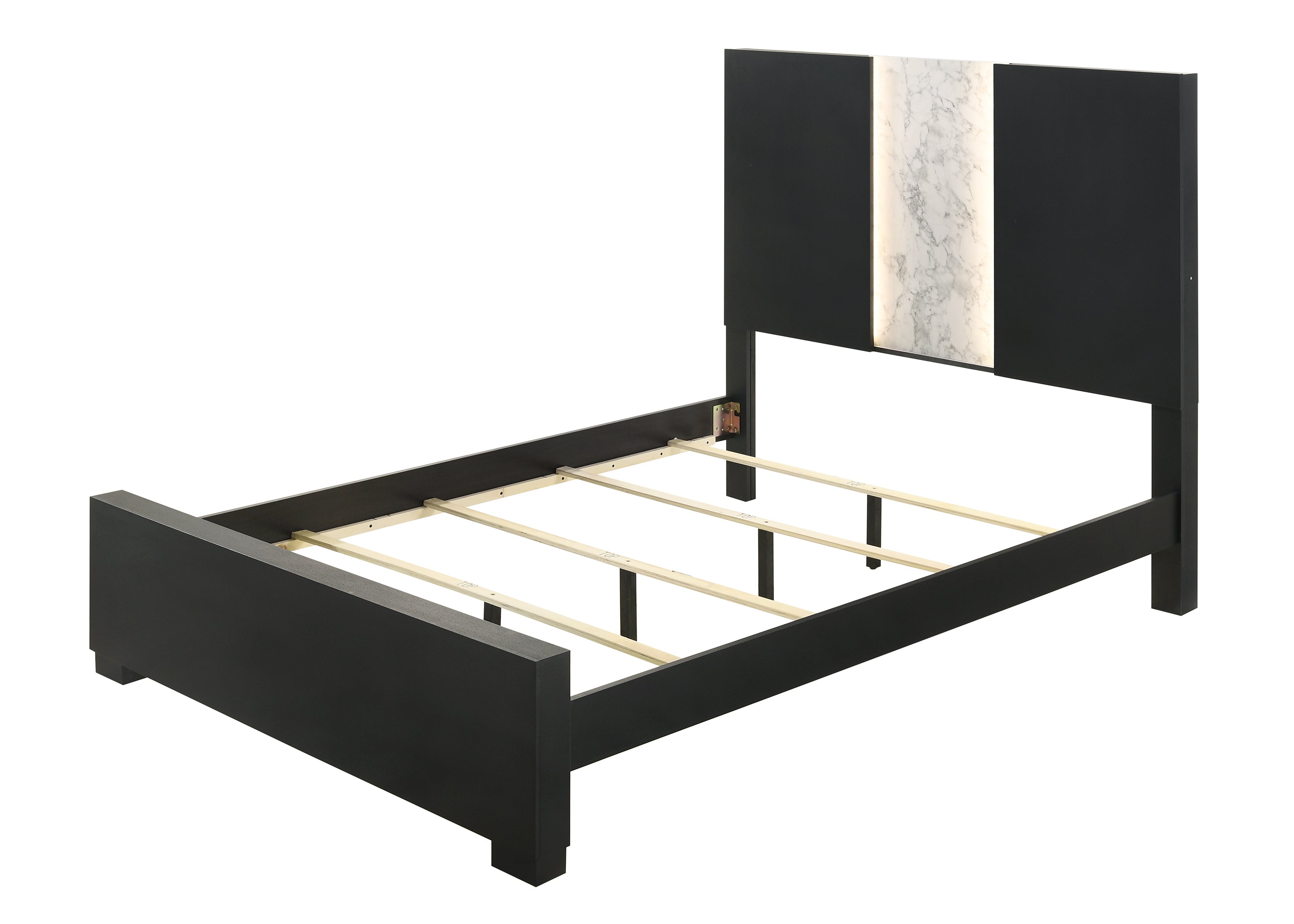 Rangley Black Queen LED Panel Bed - SET | B6835-Q-HB | B6835-Q-FB | B6835-KQ-RAIL | - Bien Home Furniture &amp; Electronics