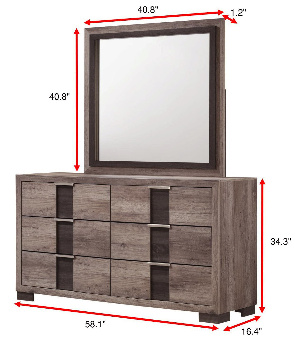 Rangley Brown LED Panel Bedroom Set - SET | B6830-Q-HB | B6830-Q-FB | B6830-KQ-RAIL | B6830-2 | B6830-4 - Bien Home Furniture &amp; Electronics