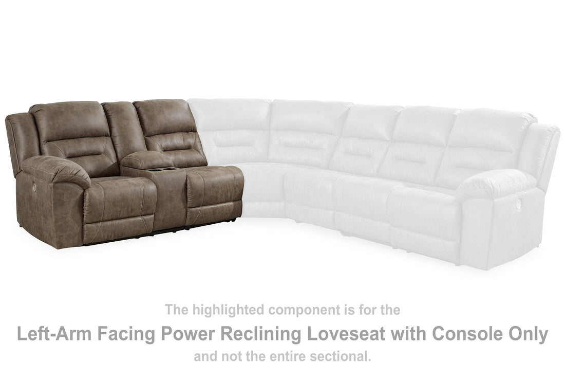 Ravenel Fossil Left-Arm Facing Power Reclining Loveseat with Console - 8310601 - Bien Home Furniture & Electronics