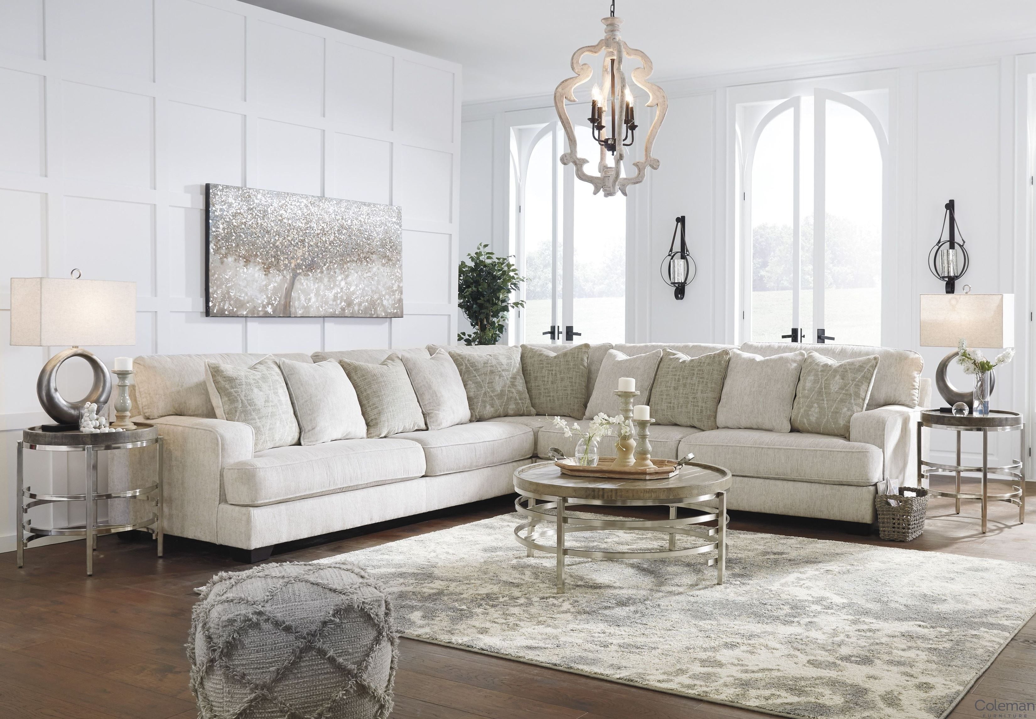 Rawcliffe Parchment 3-Piece Sectional - SET | 1960466 | 1960467 | 1960477 | 1960408 - Bien Home Furniture & Electronics