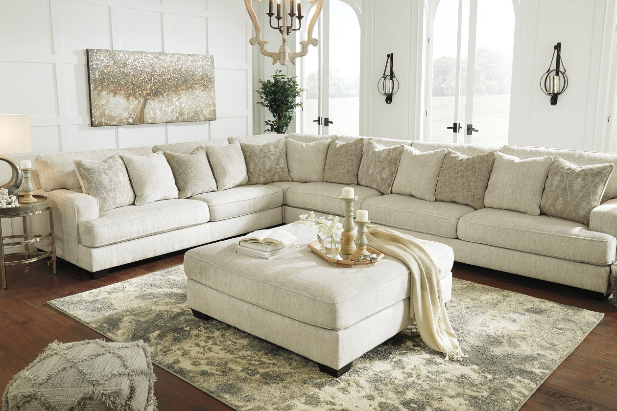 Rawcliffe Parchment Oversized Accent Ottoman - 1960408 - Bien Home Furniture & Electronics