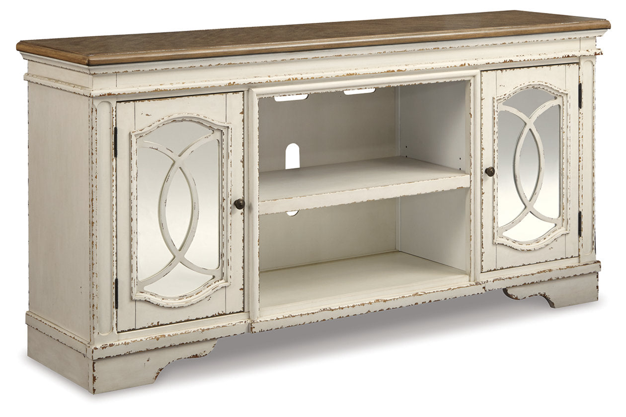 Realyn Chipped White 74" TV Stand - W743-68 - Bien Home Furniture & Electronics