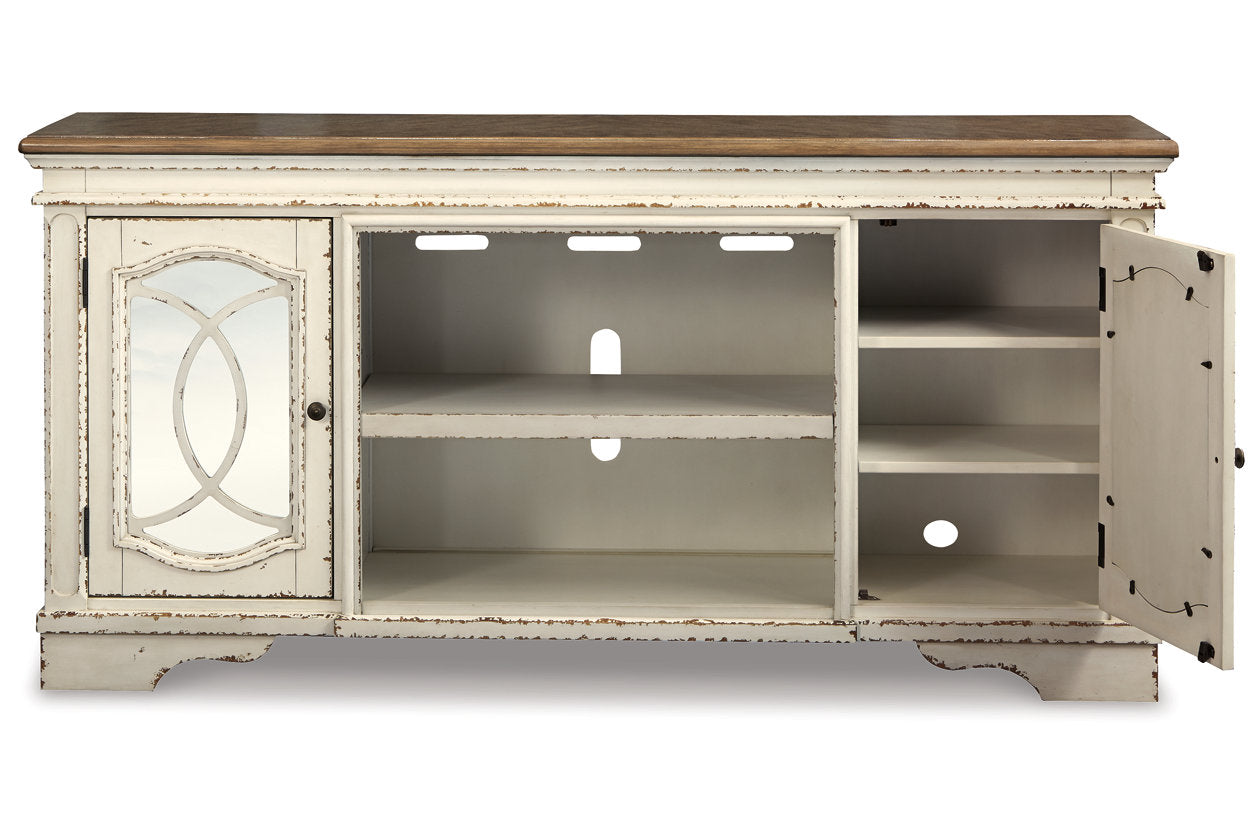 Realyn Chipped White 74" TV Stand - W743-68 - Bien Home Furniture & Electronics