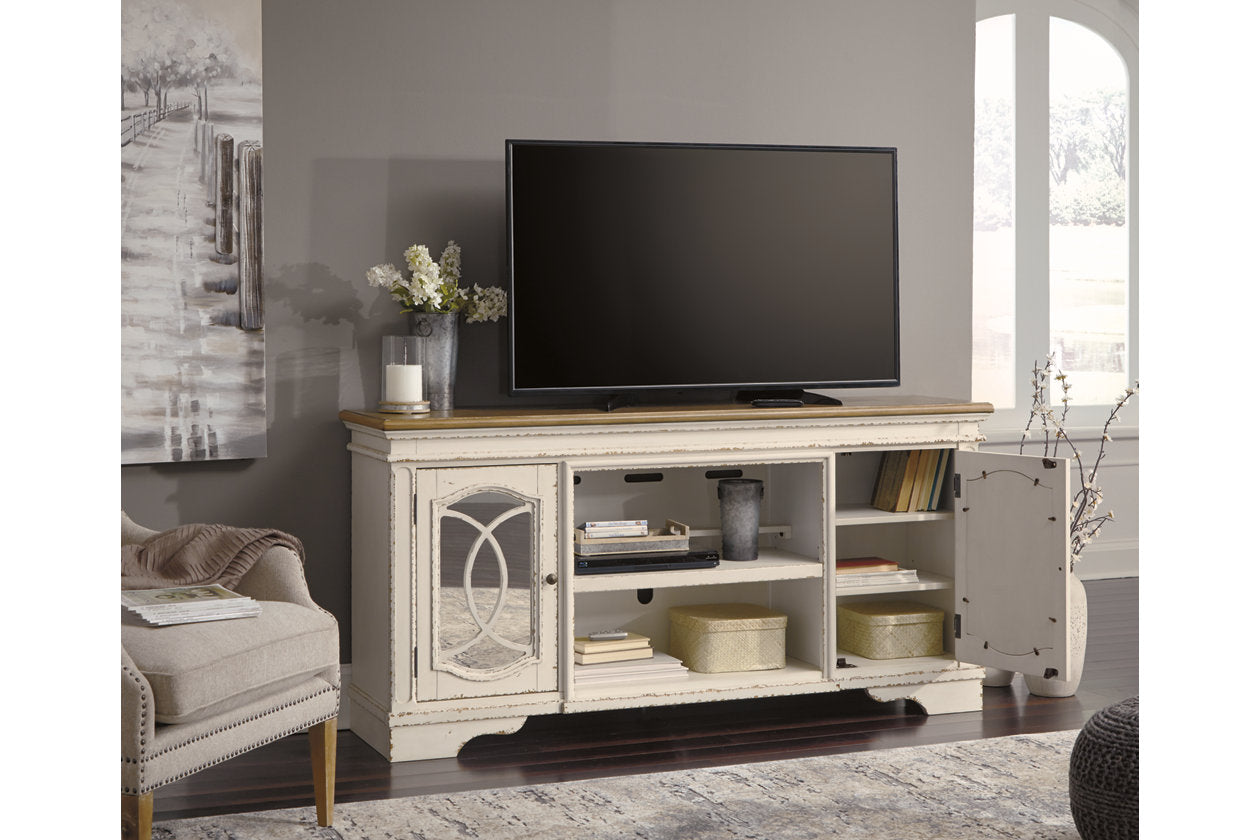 Realyn Chipped White 74" TV Stand - W743-68 - Bien Home Furniture & Electronics