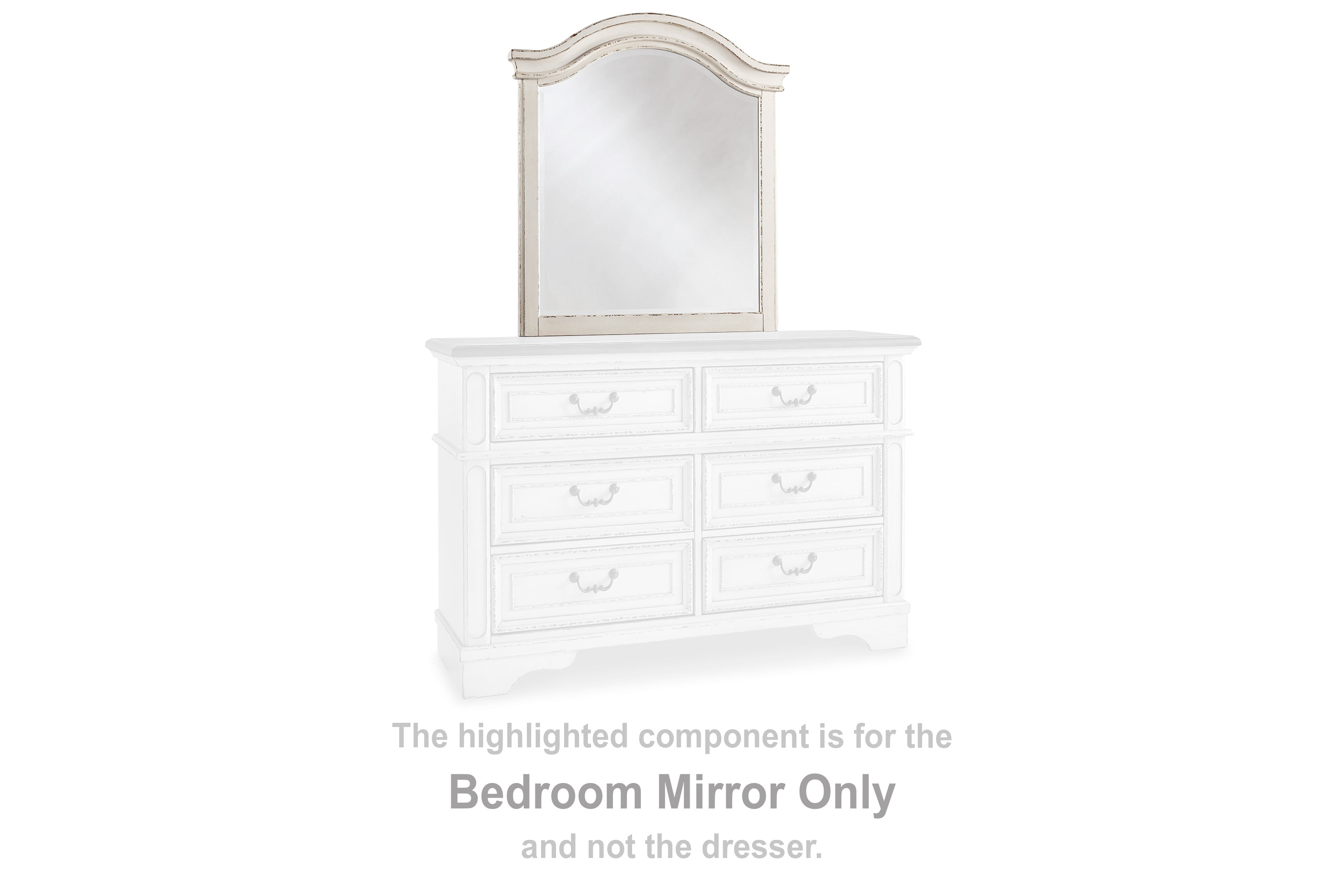 Realyn Chipped White Bedroom Mirror (Mirror Only) - B743-26 - Bien Home Furniture & Electronics