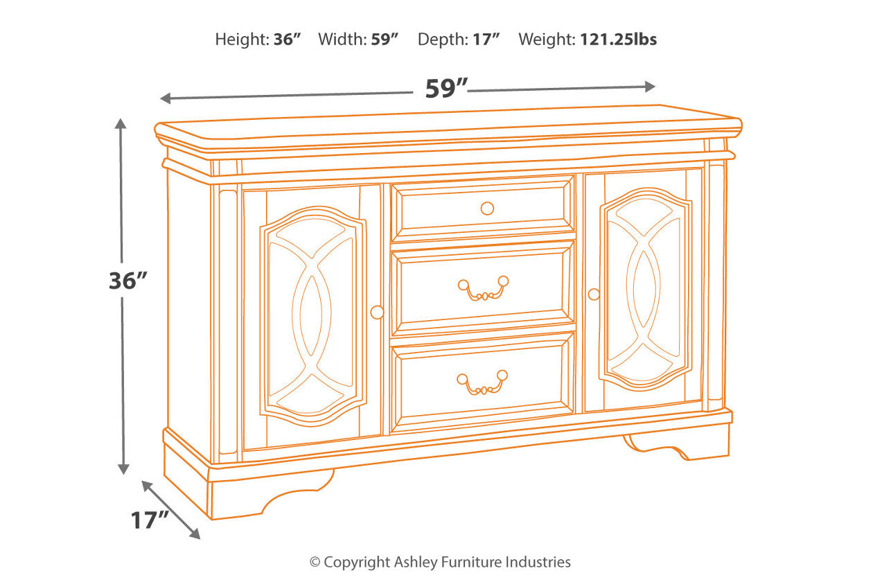 Realyn Chipped White Dining Server - D743-60 - Bien Home Furniture &amp; Electronics