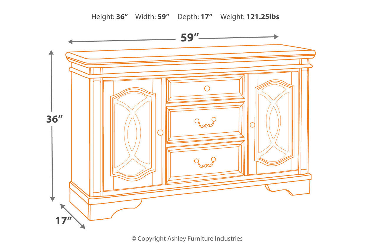 Realyn Chipped White Dining Server - D743-60 - Bien Home Furniture & Electronics