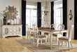 Realyn Chipped White Extendable Ladder Dining Set - SET | D743-45 | D743-01(4) - Bien Home Furniture & Electronics
