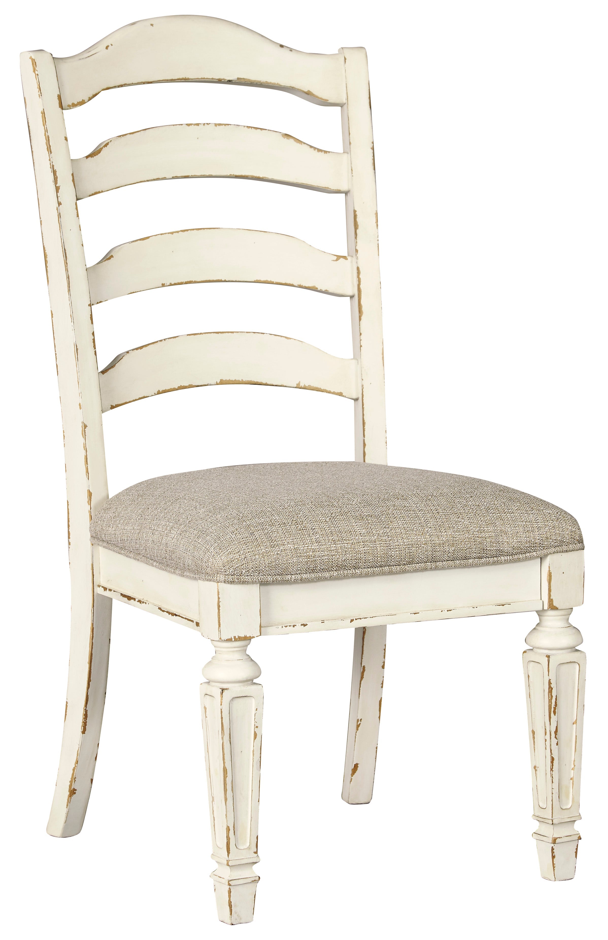 Realyn Chipped White Extendable Ladder Dining Set - SET | D743-45 | D743-01(4) - Bien Home Furniture & Electronics