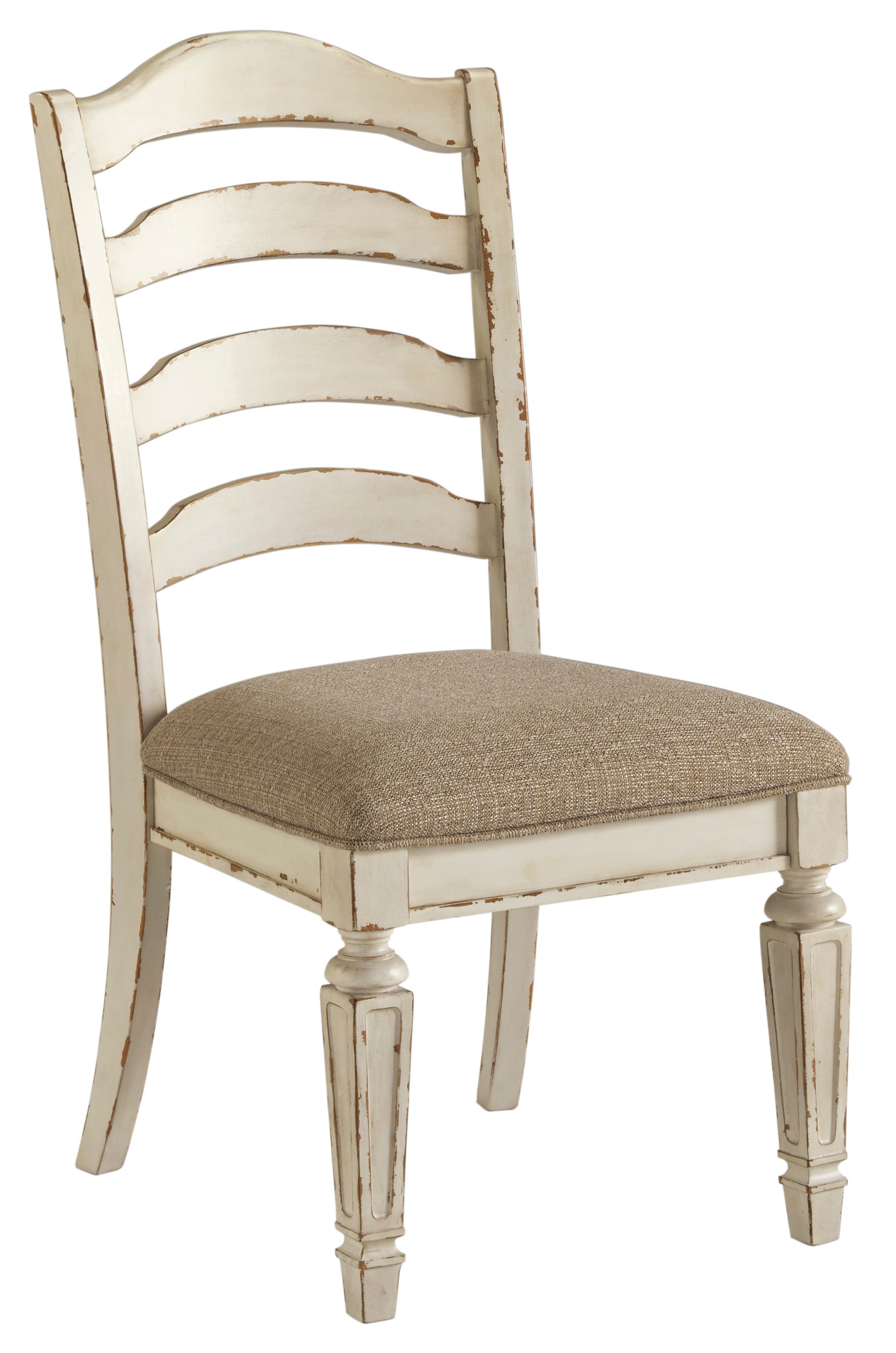 Realyn Chipped White Extendable Round/Oval Ladder Dining Set - SET | D743-35 | D743-01(4) - Bien Home Furniture & Electronics