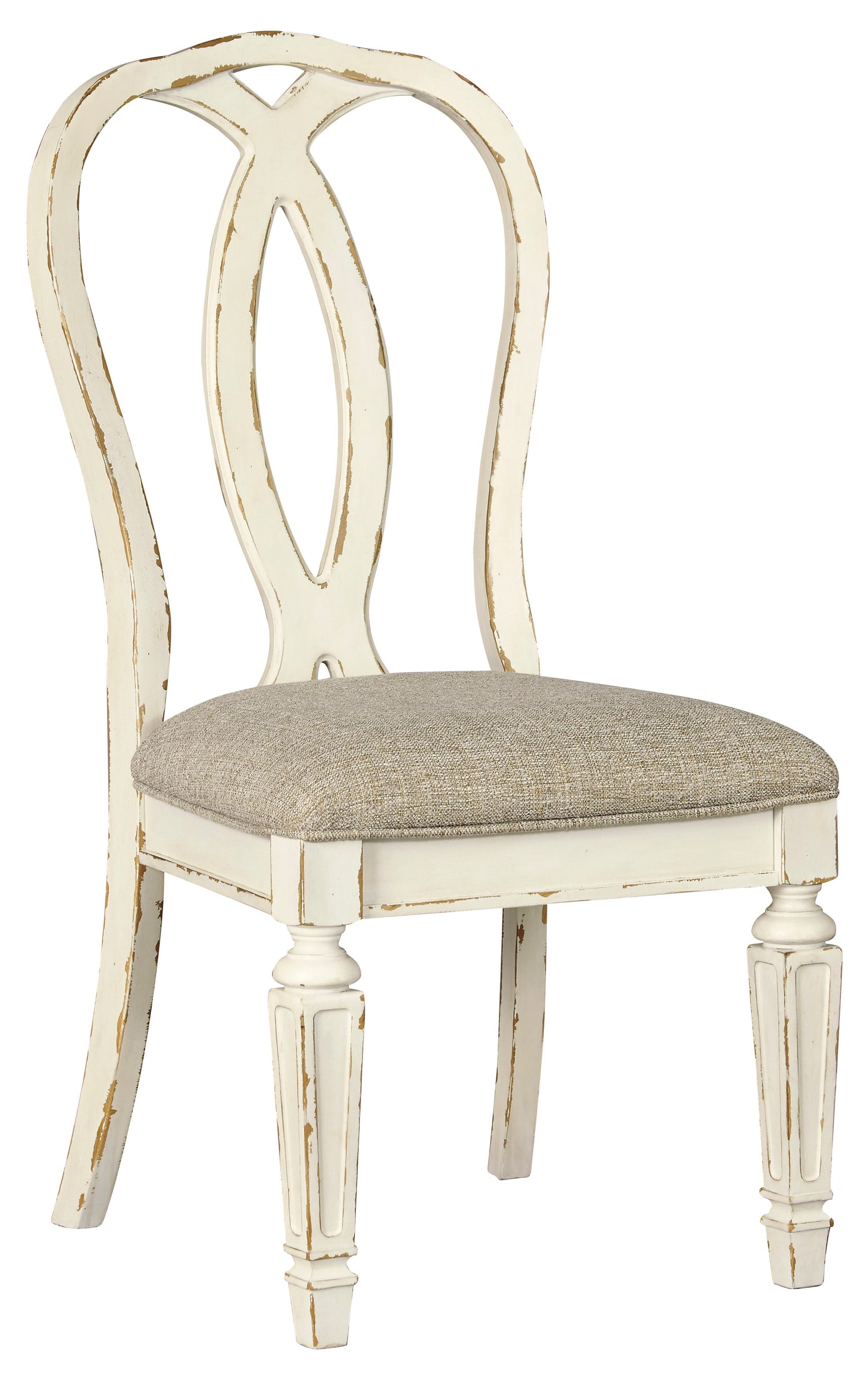 Realyn Chipped White Extendable Round/Oval Ladder Dining Set - SET | D743-35 | D743-01(4) - Bien Home Furniture & Electronics