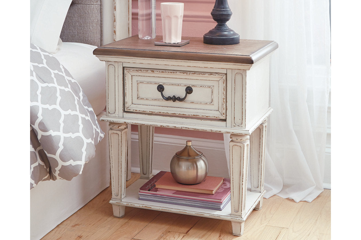 Realyn Chipped White Nightstand - B743-91 - Bien Home Furniture &amp; Electronics