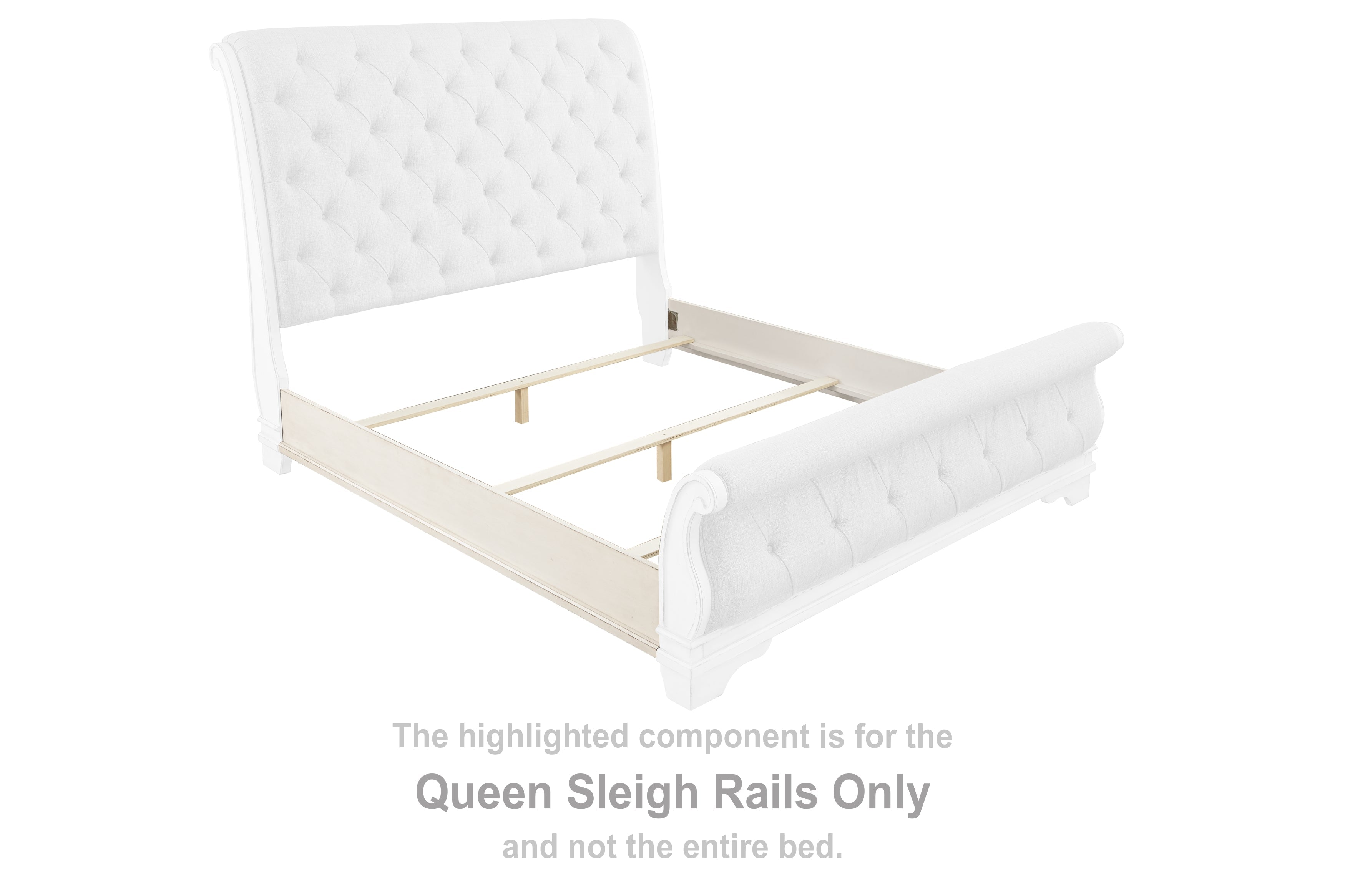 Realyn Chipped White Queen Sleigh Rails - B743-98 - Bien Home Furniture & Electronics