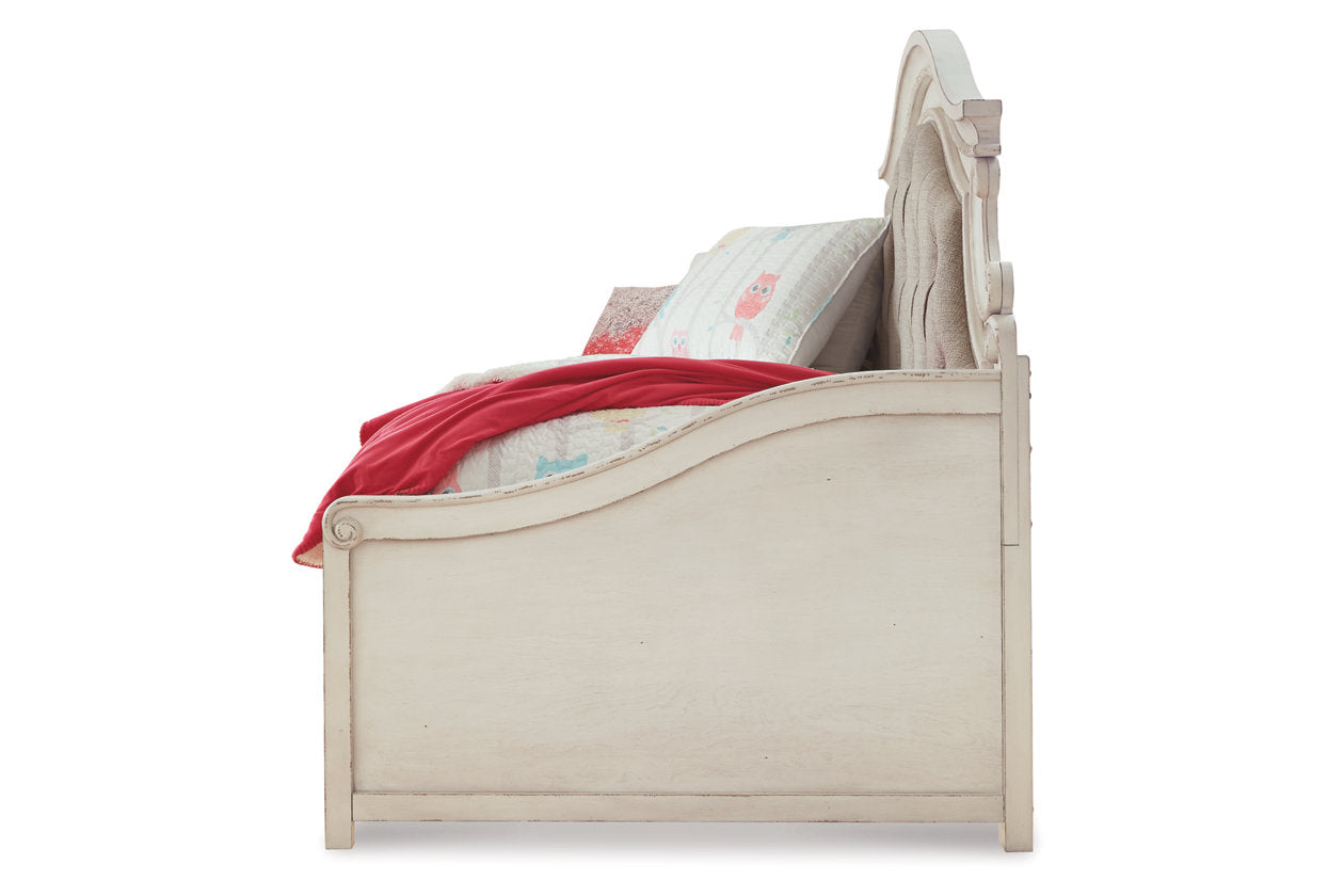 Realyn Chipped White Twin Daybed with 1 Large Storage Drawer - SET | B743-80 | B743-60 - Bien Home Furniture & Electronics