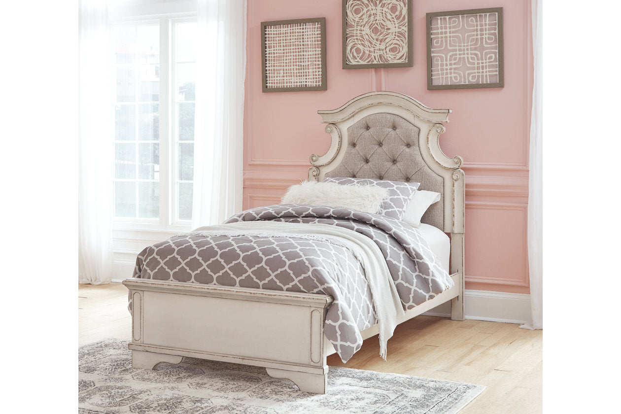 Realyn Chipped White Twin Panel Bed - SET | B743-52 | B743-53 | B743-83 - Bien Home Furniture & Electronics