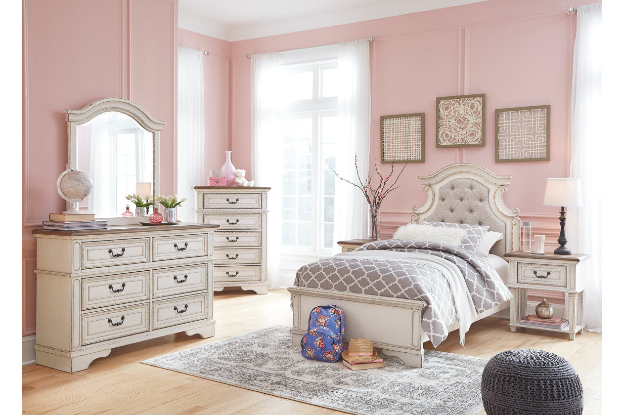 Realyn Chipped White Twin Panel Bed - SET | B743-52 | B743-53 | B743-83 - Bien Home Furniture & Electronics