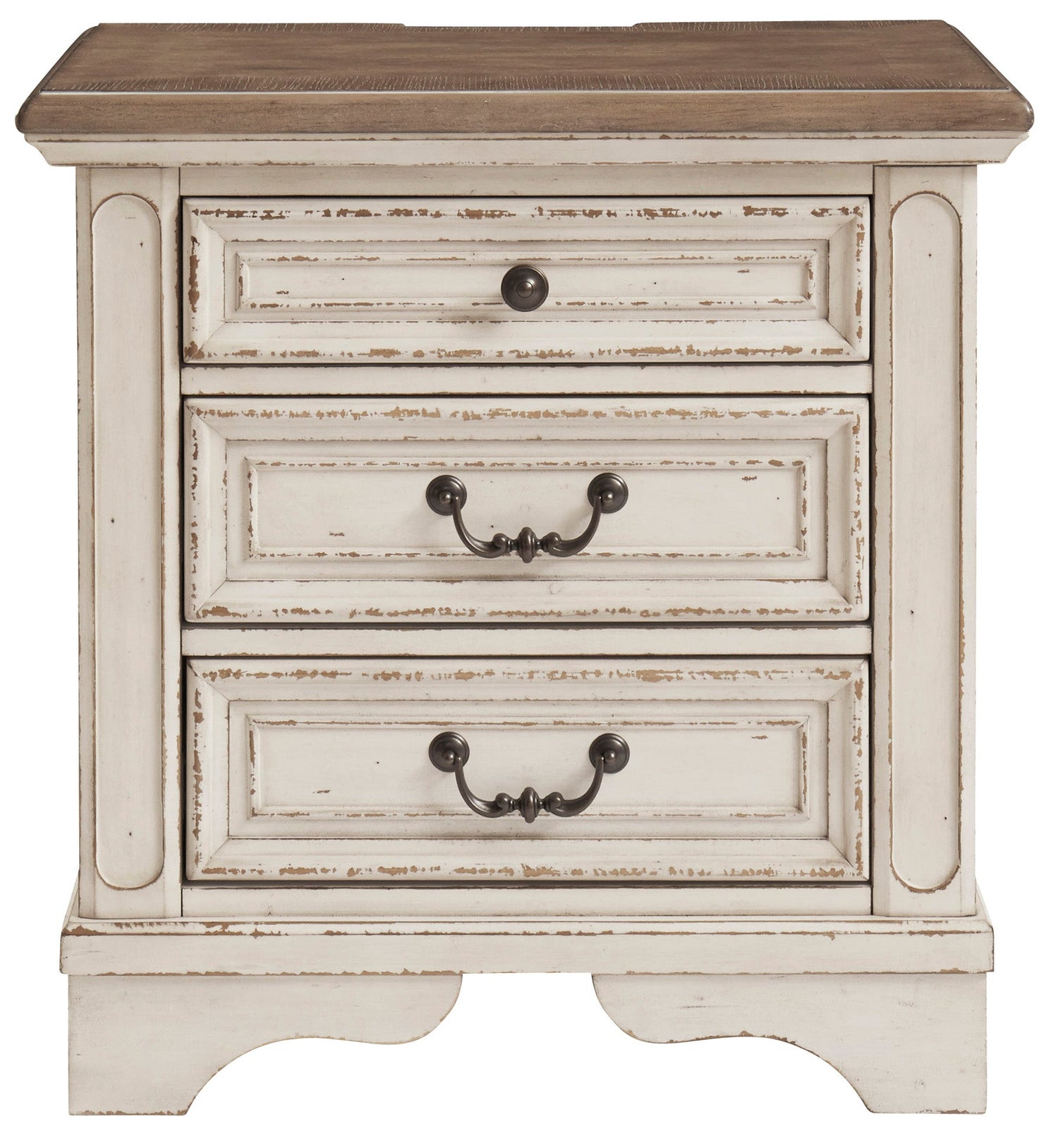 Realyn Chipped White Upholstered Panel Bedroom Set - SET | B743-54 | B743-57 | B743-96 | B743-31 | B743-36 - Bien Home Furniture & Electronics