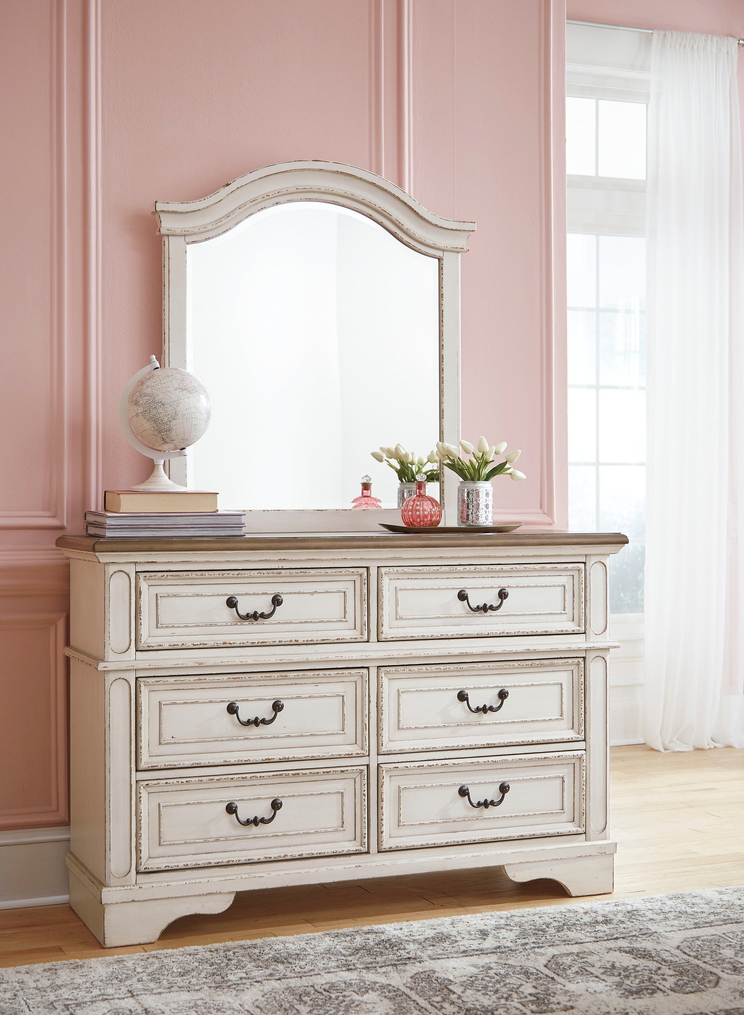 Realyn Chipped White Upholstered Panel Youth Bedroom Set - SET | B743-52 | B743-53 | B743-83 | B743-91 | B743-46 - Bien Home Furniture & Electronics
