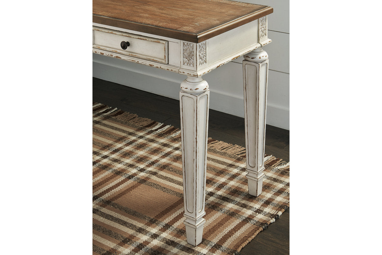 Realyn White/Brown 2-Piece Home Office Desk - SET | H743-34 | H743-34R - Bien Home Furniture & Electronics